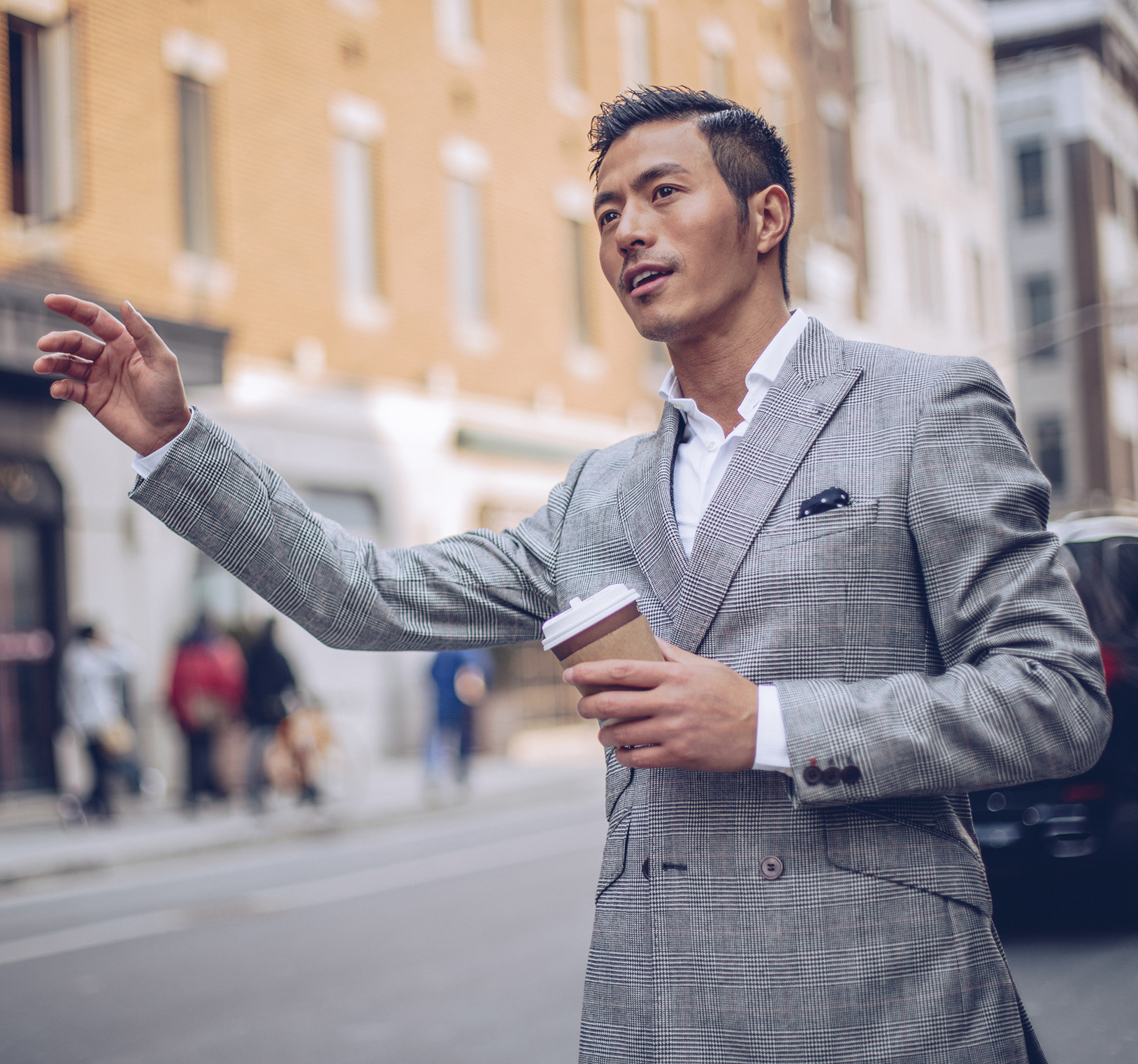 Man hailing a cab