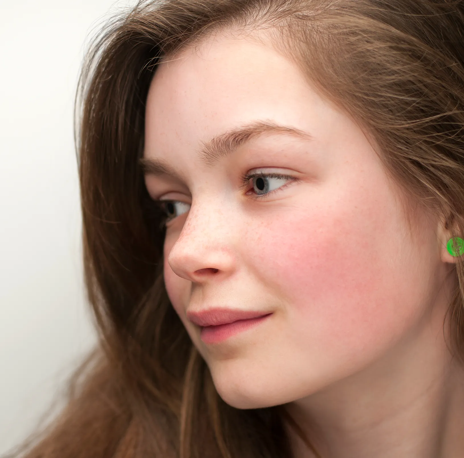 teenage girl with cute nose